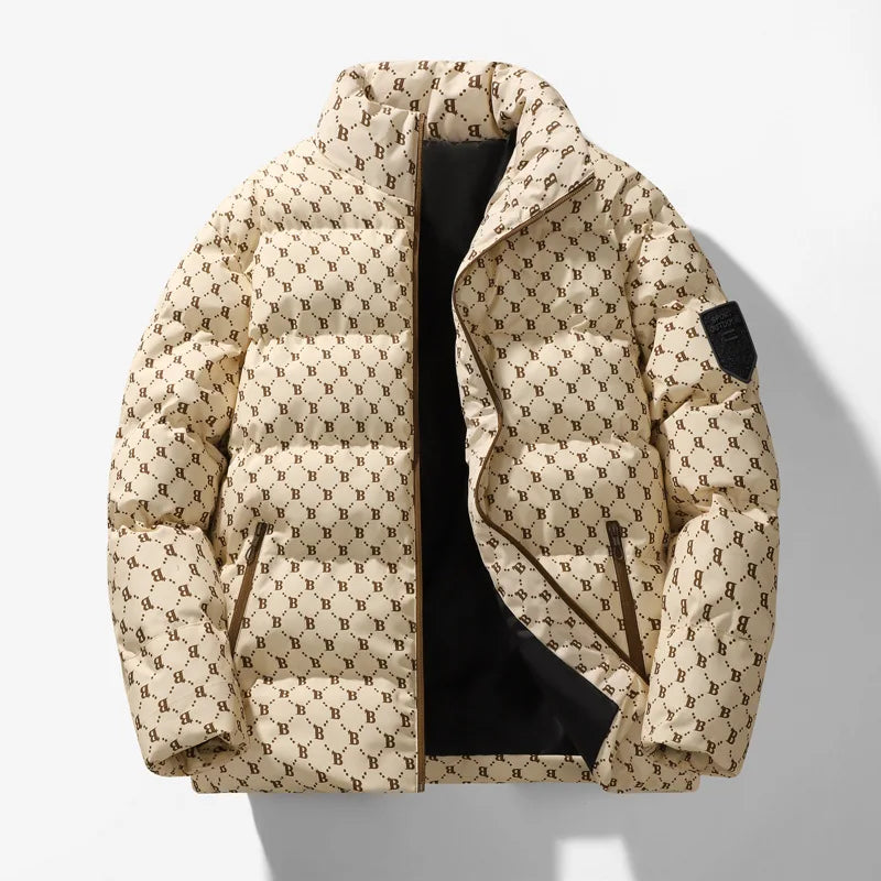 Autumn and winter cotton-padded men's fashion hooded bread jacket