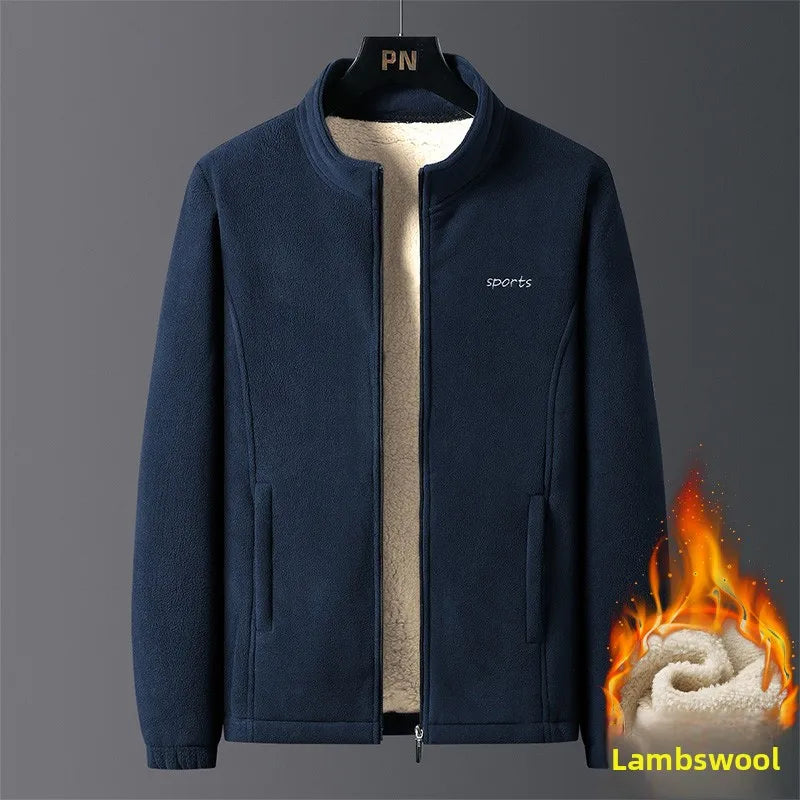 Winter Outdoor Sports and Leisure Thick Lamb Wool Jacket Comfortable Windproof Warm Breathable Stand Up Collar Cotton Jacket