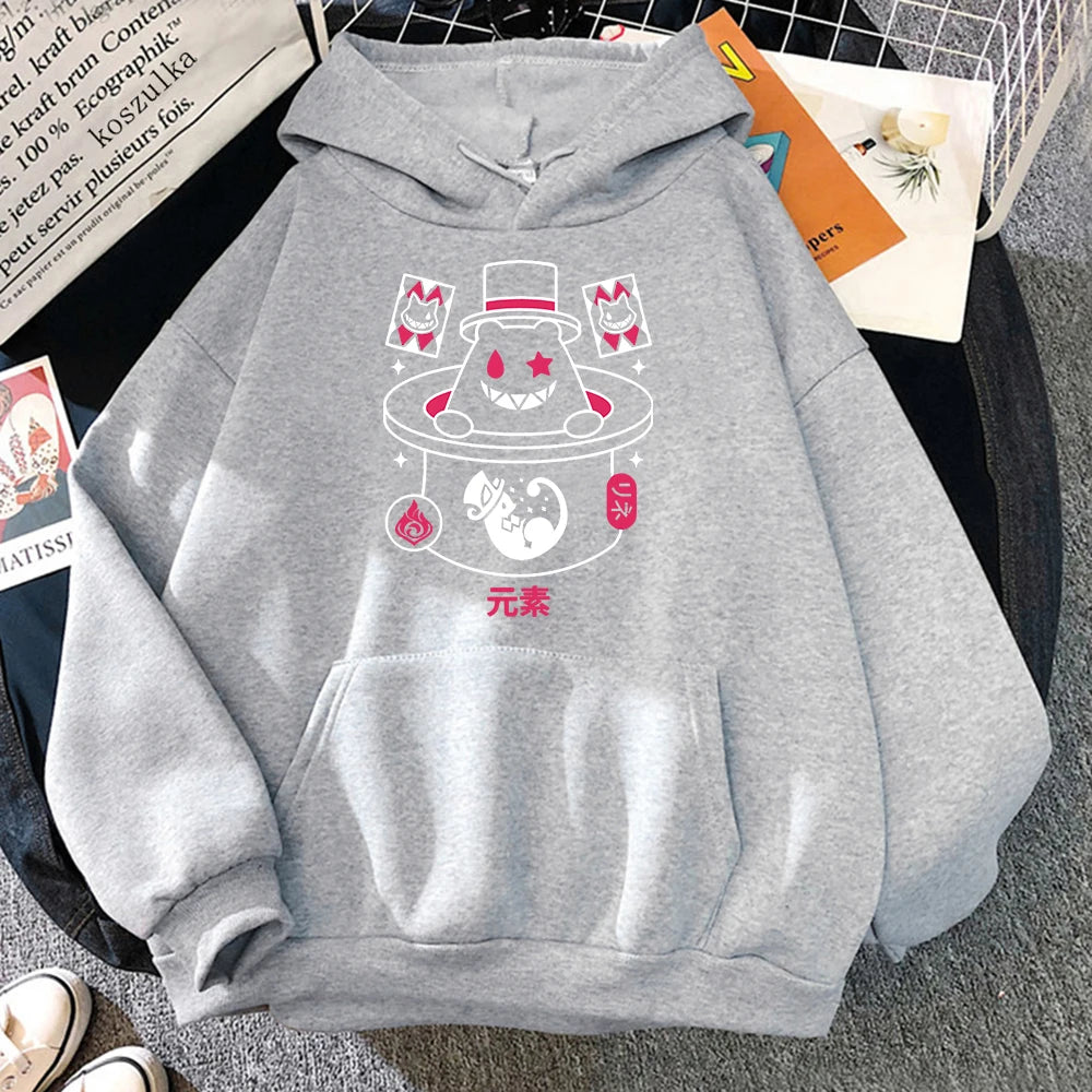 Genshin Impact Lyney Hoodie Fashion Women Video Game Gaming Pyro Element Fontaine Magician Hoodies Unisex Pullovers Sweatshirts