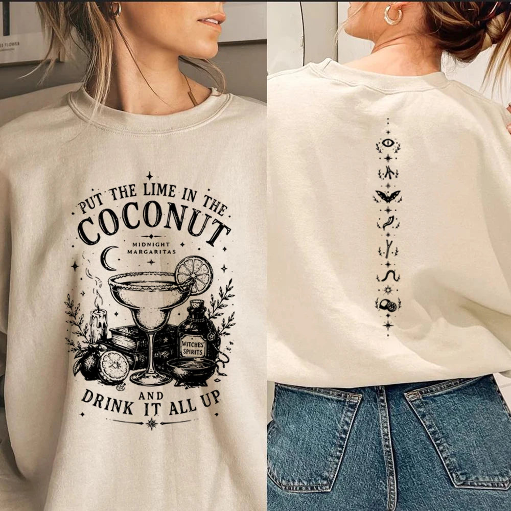 Practical Magic Sweatshirt Midnight Margaritas Shirt Retro Halloween Spooky Season Pullover Vintage Witch Movie Tops Sweatshirts
