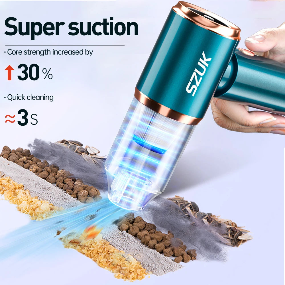 Car Vacuum Cleaner Wireless Mini Handheld Strong Suction Cleaning Machine Portable Cleaner for Car Home and Keyboard