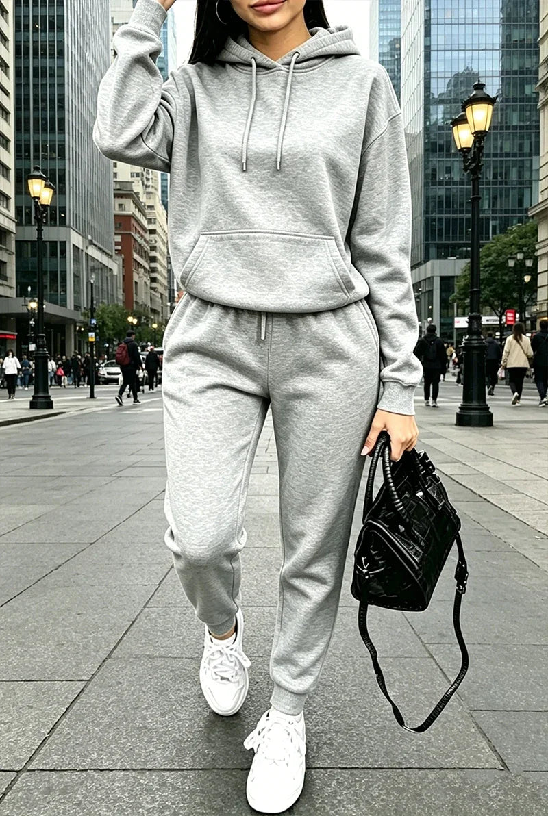 Women's Tracksuit Casual Street Hooded Sweatshirts Sweatpants Outdoors Sports Jogging Clothing Autumn Winter Single Hoodie Pants