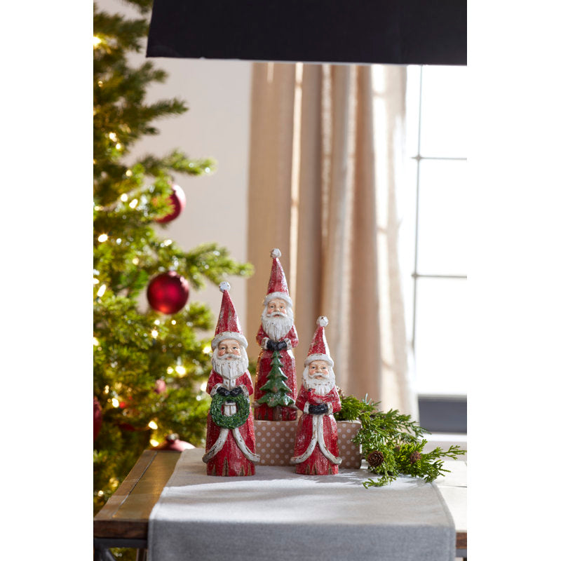 Santa (Set Of 3) 8.5"H, 9.75"H, 10.25"H Resin