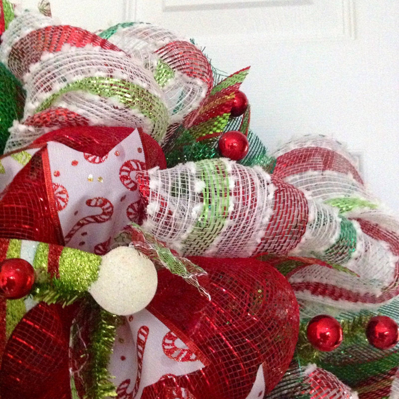 19" Pre-Lit Christmas Wreath as a festive door display