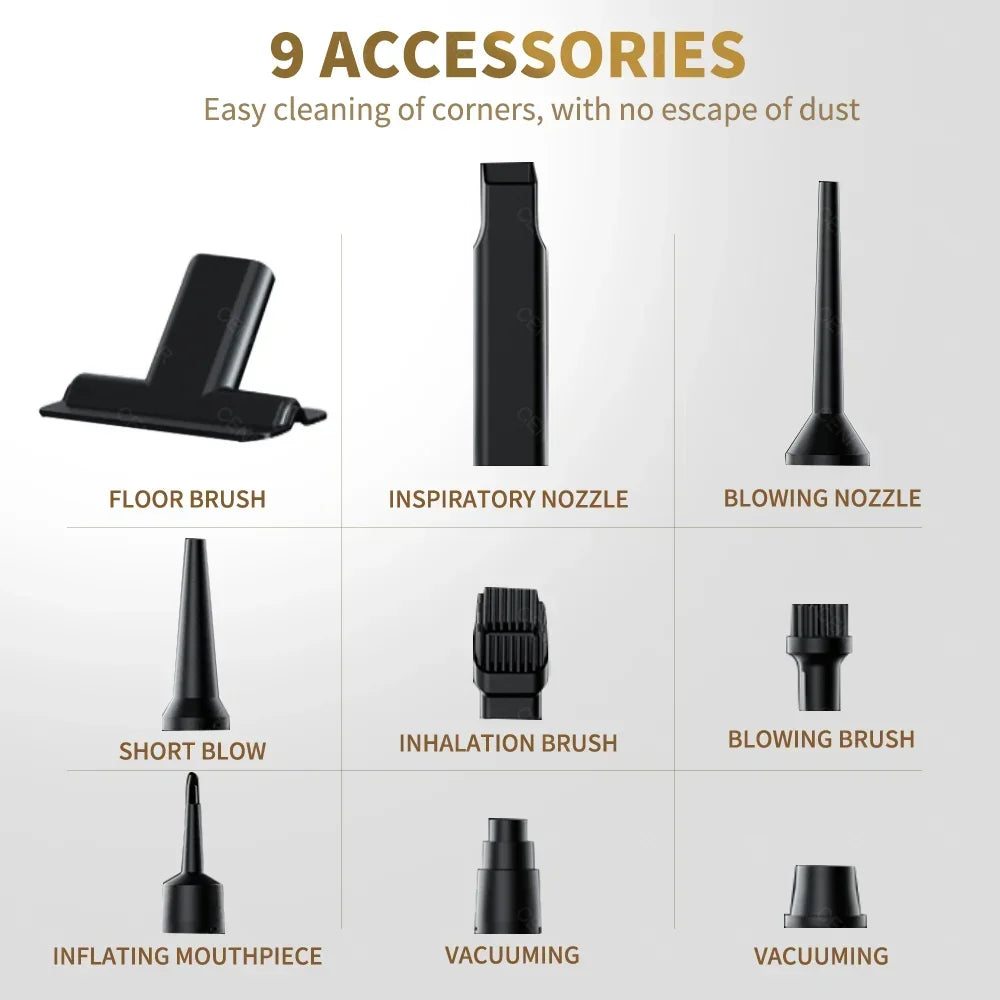 CENRR Car Vacuum Cleaner Strong Suction Cordless Powerful Wireless Car Cleaner HandHeld Portable Vacuum Cleaner Home Appliance