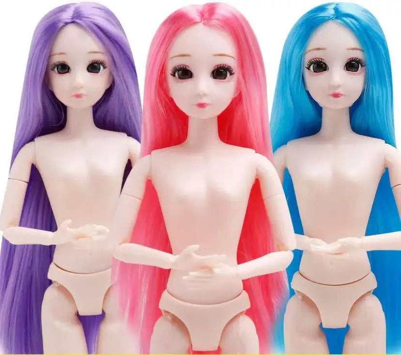 30cm Bjd Doll 12 Moveable Joints 1/6 Girl's Dress 3D Eyes Toy with Clothes Shoes Kids Toys for Girl Children Gift doll