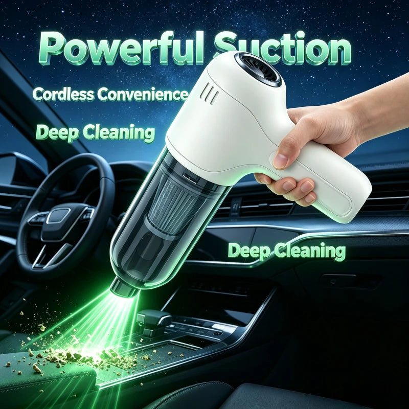 Portable Wireless Handheld Car Vacuum Cleaner, 95000PA High Power 2-in-1 Vacuum & Blower, Dual Use for Car and Home