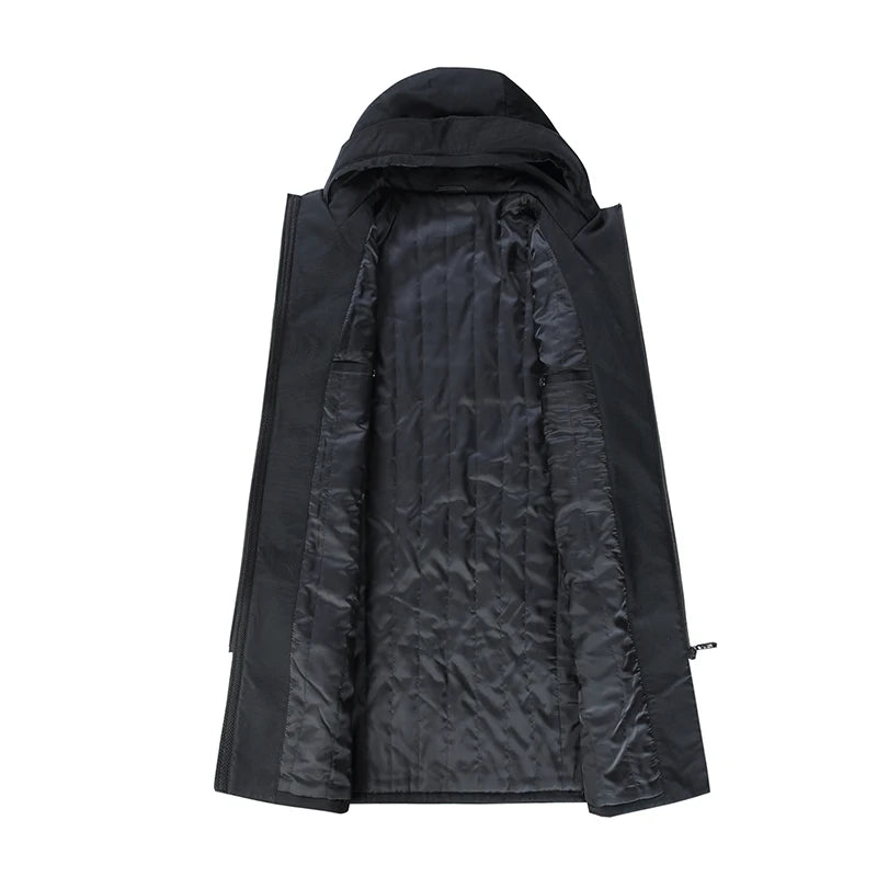 Winter Men's Trench Coat Male Windbreaker Outerwear Jaquet Man Coat Men Casual Thicken Warm Hooded Parkas Men Jackets