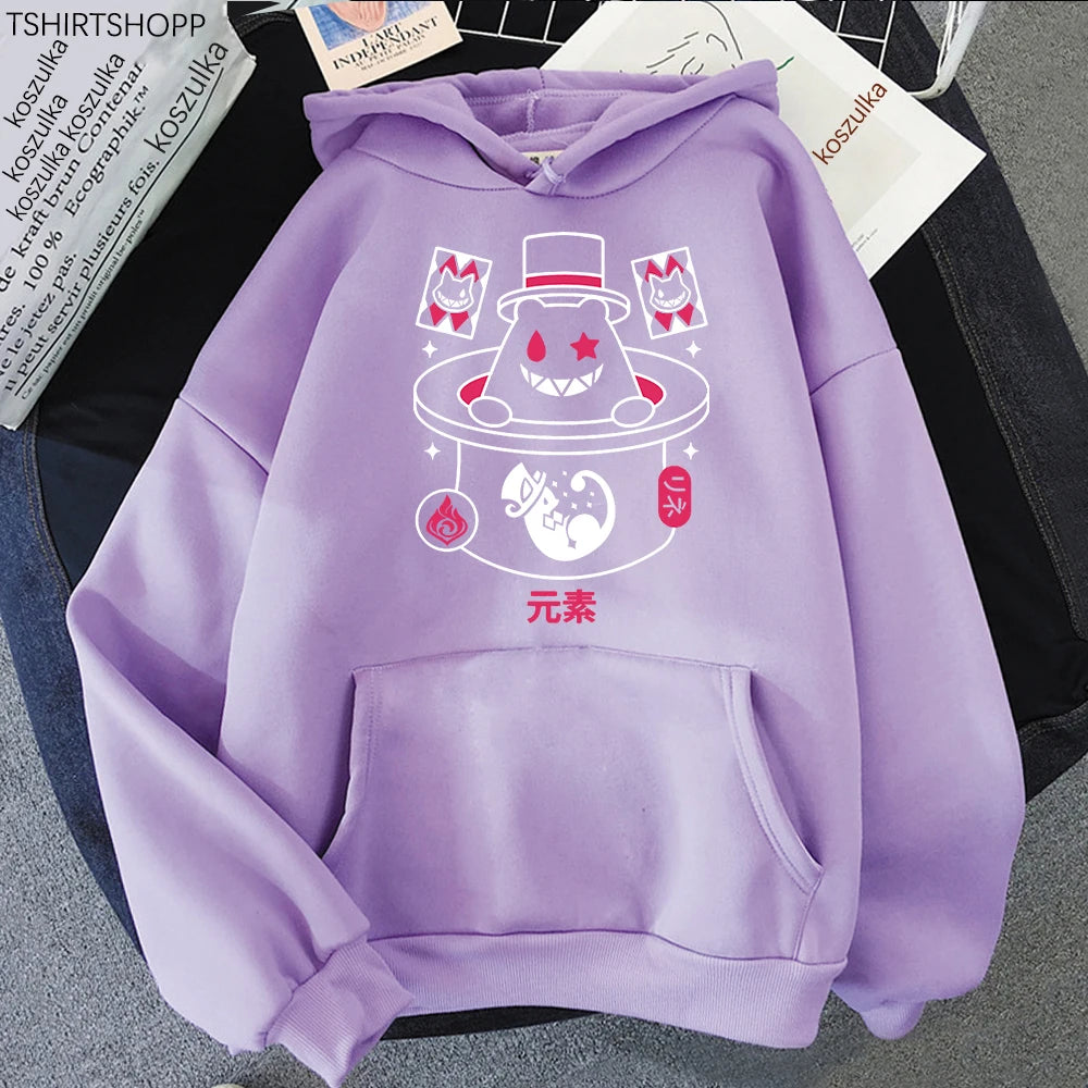 Genshin Impact Lyney Hoodie Fashion Women Video Game Gaming Pyro Element Fontaine Magician Hoodies Unisex Pullovers Sweatshirts