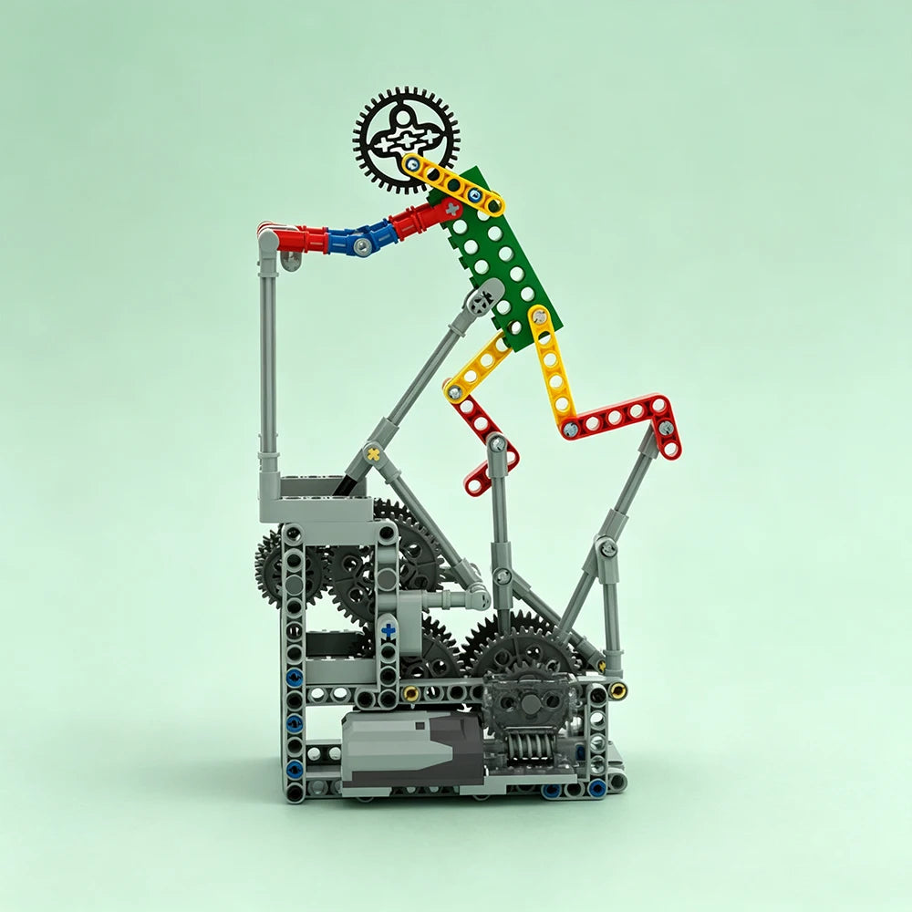 Modern MOC Tech Toy - Articulated Worker Mechanism Building Set, Combines Functionality & Aesthetic Appeal