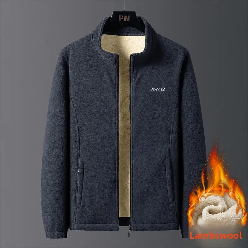 Winter Outdoor Sports and Leisure Thick Lamb Wool Jacket Comfortable Windproof Warm Breathable Stand Up Collar Cotton Jacket
