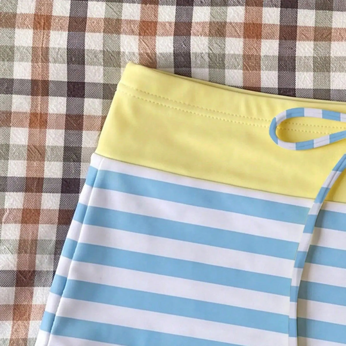 2000s Women's Striped 2 Piece Bikini Sets Y2k American Vintage Crop Tops Swimwear Harajuku Sweet Sexy Beach Bathing Suit Chic