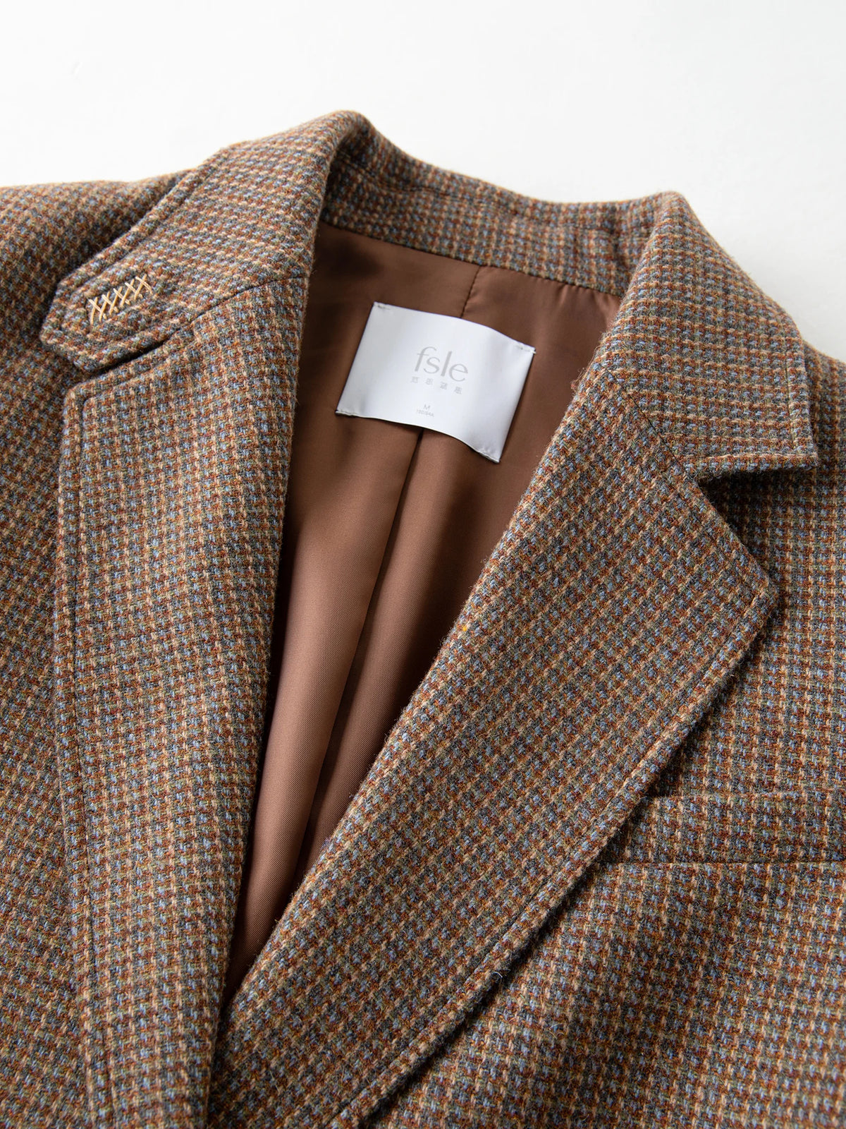 Set Office Chic Suit FSLE【Premium Series】New Women's Brown Wool Checkered Suit Set Blazer Vest Skirt Three Piece Coord Vintage Office Chic Suiting