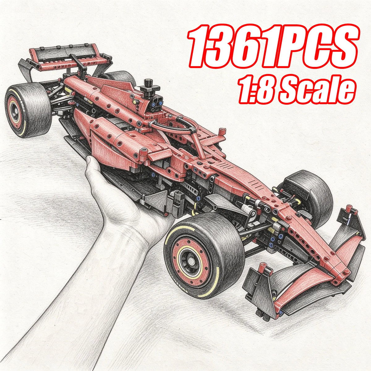 Technical 1361/1639PCS 1:8 Scale SF24 RB20 Racing Car MOC Replica Exclusive DIY Assembly Advanced Construction Kit Birthday Gift