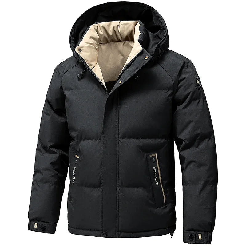 2026 New in Men Casual Jacket Hooded Parka Male Winter Cotton Down Padded Thick Warm Business Classic Autumn Windbreaker Husband
