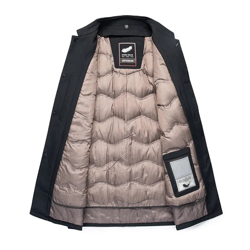 2024 Winter New Middle aged Collar Down Jacket with Detachable Inner Tank and Thickened Velvet for Warmth, Down Content of 90%