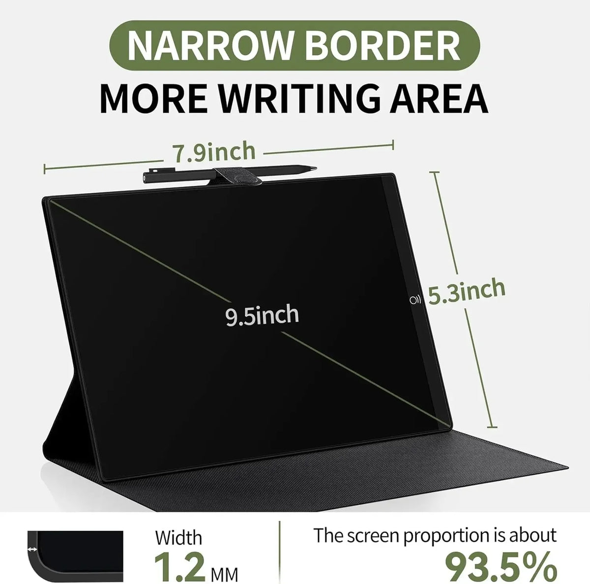 9.5/11.5-Inch LCD Writing Tablet Full Screen Drawing Board Reusable Erasable Handwriting Digital Notebook for Office Learning