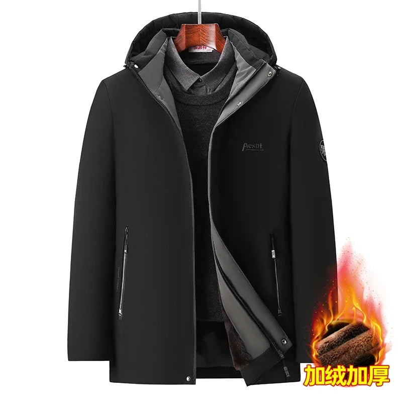 Men Jacket Top Quality Winter Thicken Men Clothing New Brand Designer Casual Fashion Outwear Parkas Longline Windbreaker Coats