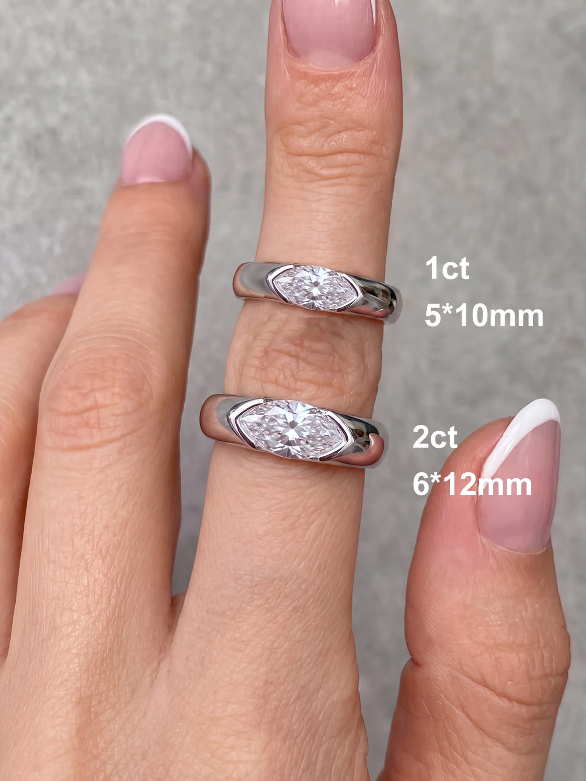 Fashion Gorgeous Real 1-2CT Marquise Moissanite Diamond Engagement Rings for Women Wedding Gift Luxury Jewelry