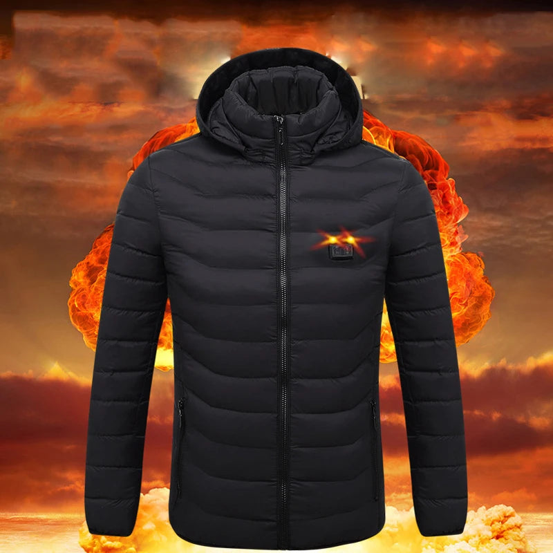 Winter Cotton Jackets For Men Parkas Thermal Heated Jacket Male Coat Warm Camping Ski Jacket Male Clothes Outdoor Windbreaker