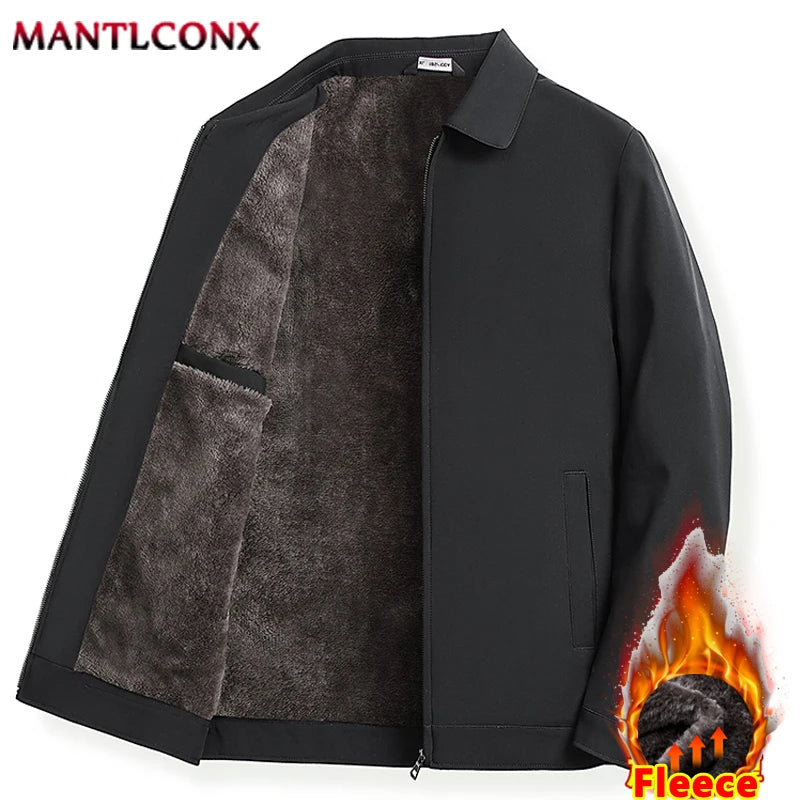 Winter Fleece Lining Jacket Men Thick Warm Winter Jackets for Men Autumn Blazer Office Dress Coat Social Formal Outerwear L-3XL