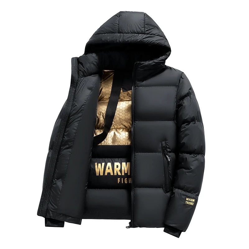 Mens Womens Winter Jacket Parkas Men Casual Loose Thicken Warm Mens Parkas Solid Stand Collar Winter Windproof Fashion WarmCoat