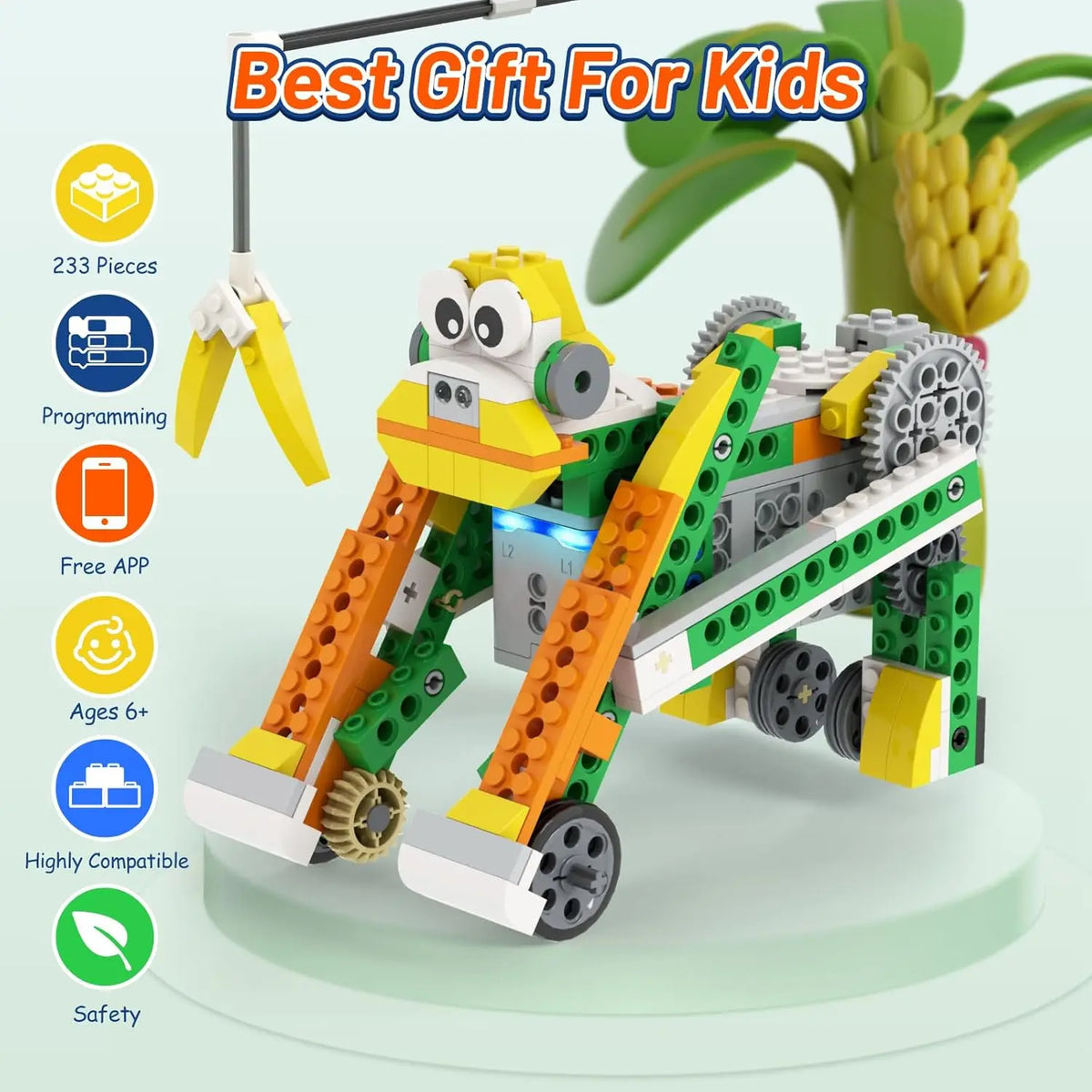 Apitor Q 20-in-1 STEM Robot Kit for Kids 6-12 with 233 Pcs APP RC Car Programmable Coding Toy Color & Infrared Sensor Birthday G