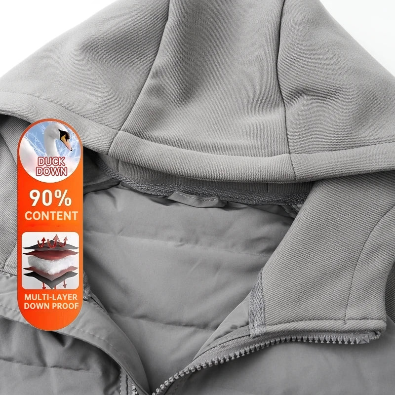Down Coats Hot-pressing Bonded High End 95% Down Light Seamless Hot-pressing Bonded Casual Fashion Hooded Men Down Jacket New Puffer Winter Feather Coats