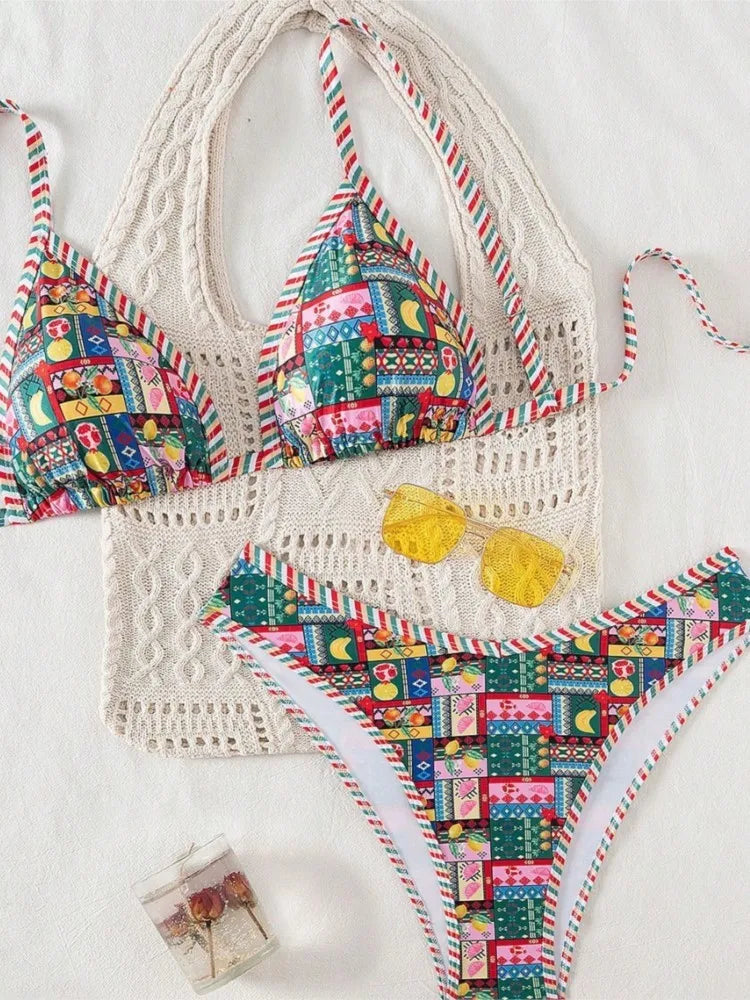 Plus Size High Waist Bikini Women's Push Up Large Size Swimsuit 2026 Summer Mujer Big Size Tummy Control Swimwear Bikini Sets