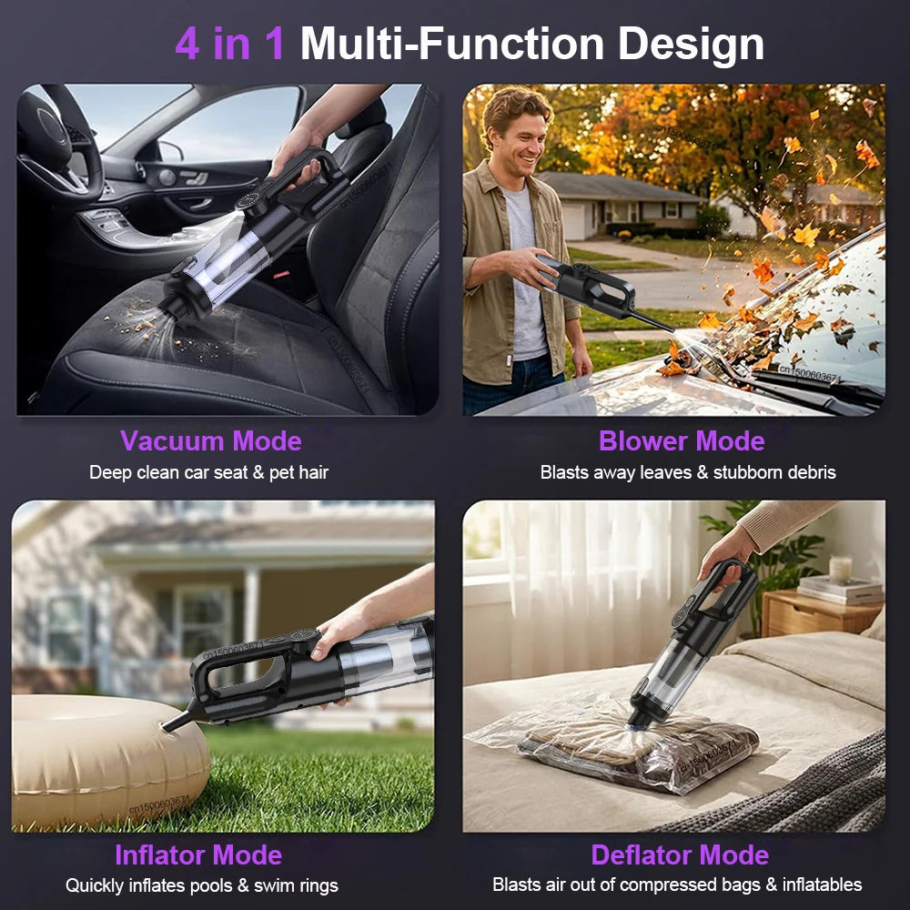 Car Vacuum Cleaner Wireless Portable Vacuum Cleaner 17000PA Strong Suction USB Rechargeable Handheld Car Vacuum Cleaner Blower