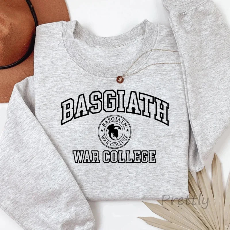 Basgiath War Collage Sweatshirt Men Women Fourth Wing Hooded Fantasy Book Dragon Hoodies Harajuku Long Sleeve Clothes
