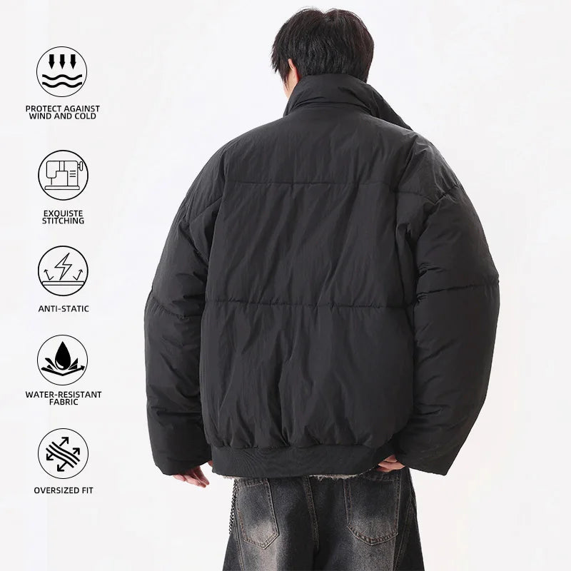 Coat Parkas Men Parkas Winter Jacket Fashion Windproof Coldproof High Collar Coat Warm Plus Size High street Casual Parka Coat Winter Coats
