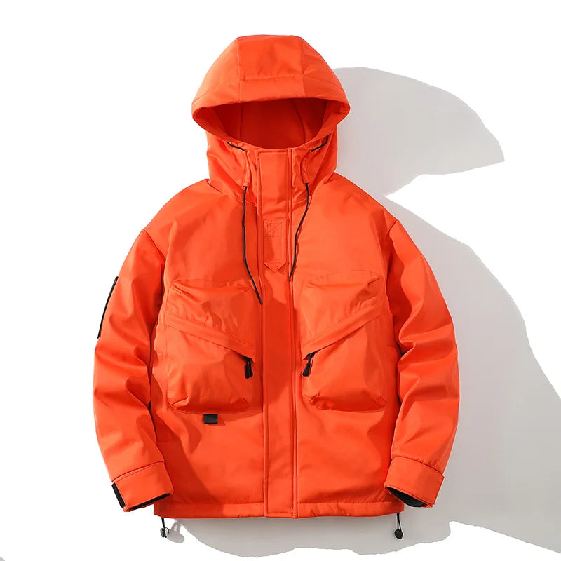 Solid Color All-match Men Parkas Outdoor Thicken Warm with Hood Cotton Jackets Fashion Comfortable Male Clothes Winter Trend New