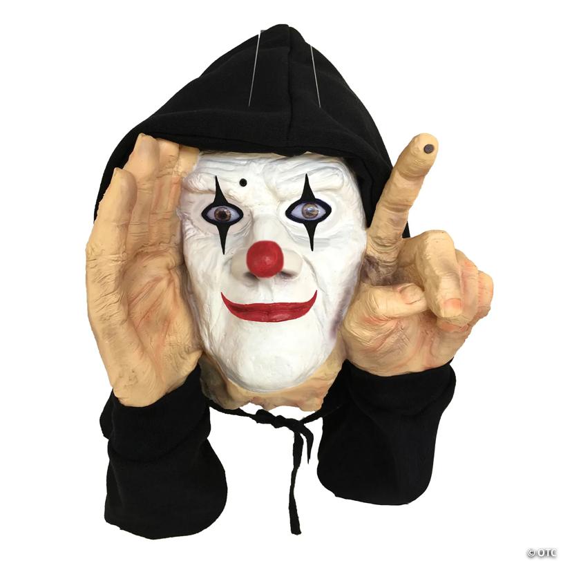 Scary Peeper Tapping Clown Halloween Decoration