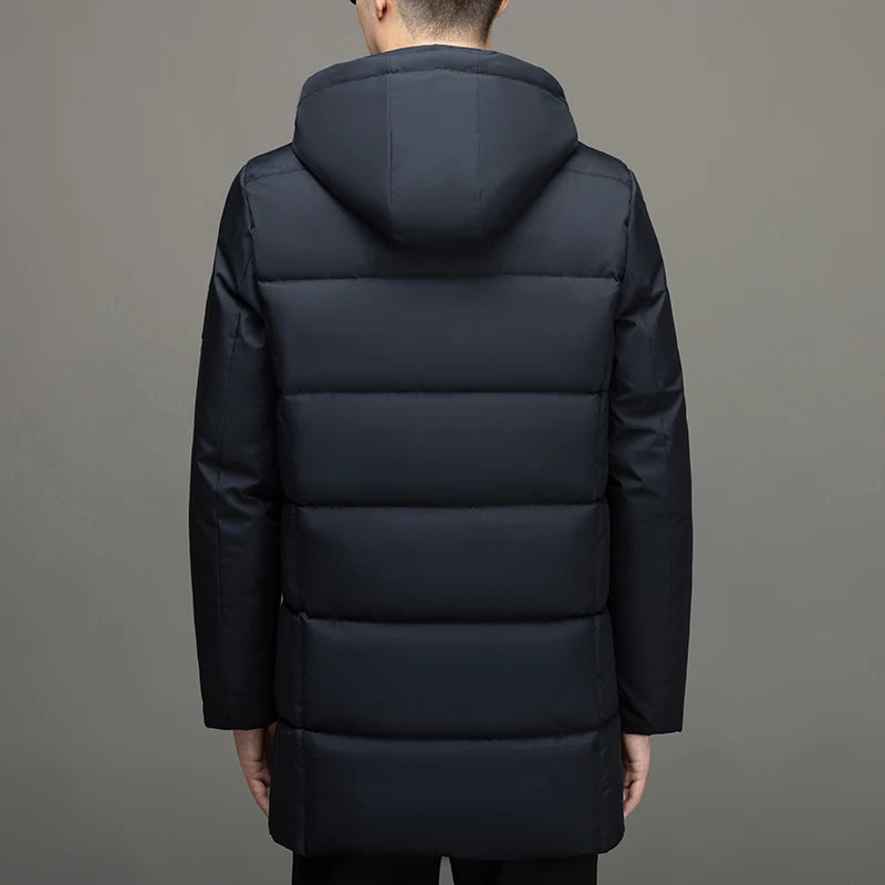 Winter Warm Thicken Long Jacket Coat Mens Hooded Waterproof Puffer Cotton Coat Men Casual Windproof Parkas Coats