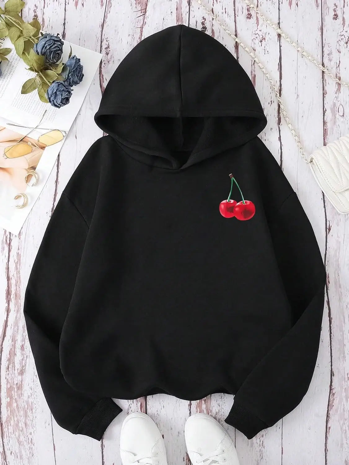 Hoodies Sweatshirt Women's Cheetah Bow Hoodies Long Sleeve Y2k 90s Vintage Sweatshirt