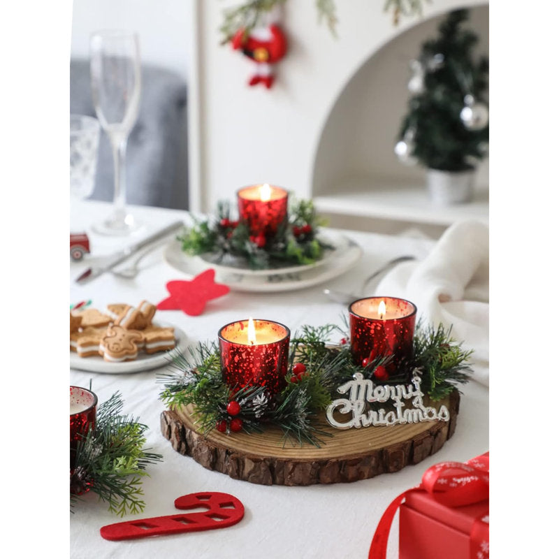 Christmas Tree Scented Tumbler Candle with Ceramic Holder