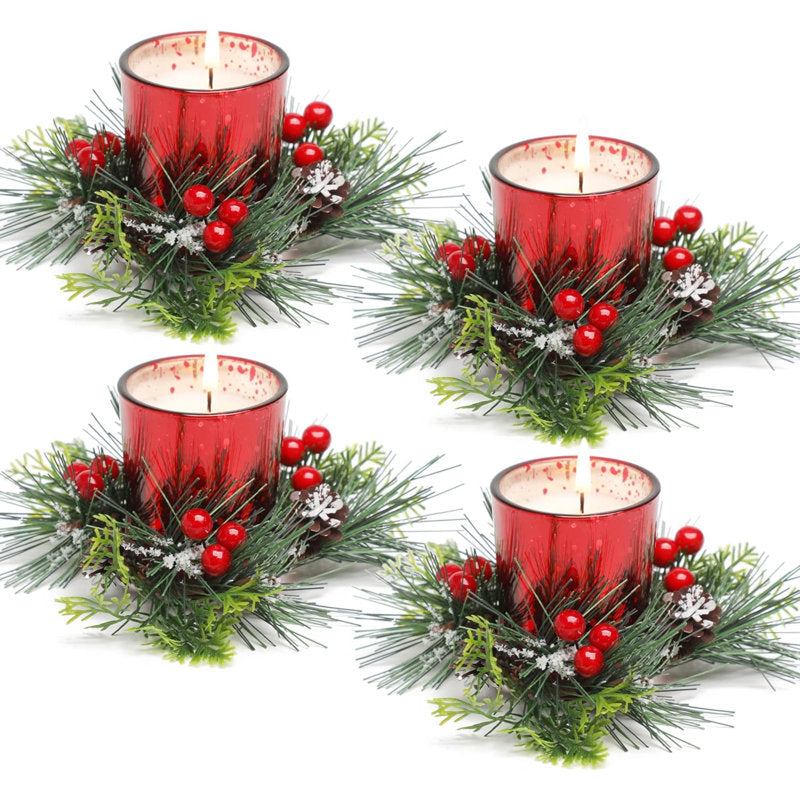 Christmas Tree Scented Tumbler Candle with Ceramic Holder