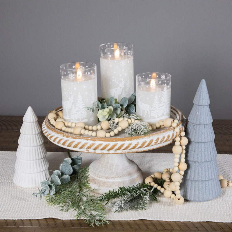 Unscented Flameless Jar Candle with Glass Holder