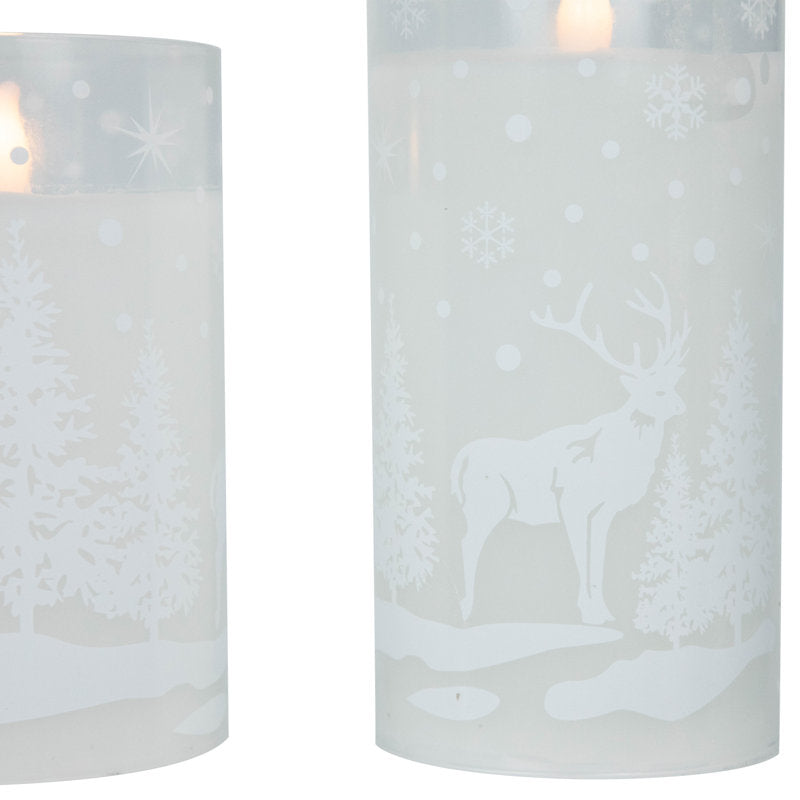 Unscented Flameless Jar Candle with Glass Holder