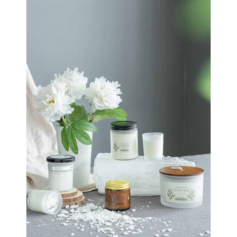 Earl Gray Scented Jar Candle with Glass Holder