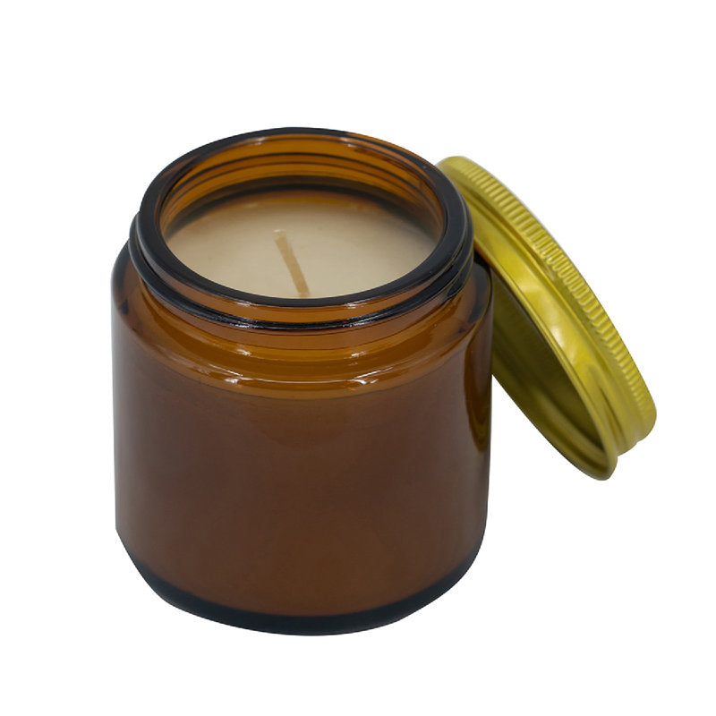 Earl Gray Scented Jar Candle with Glass Holder