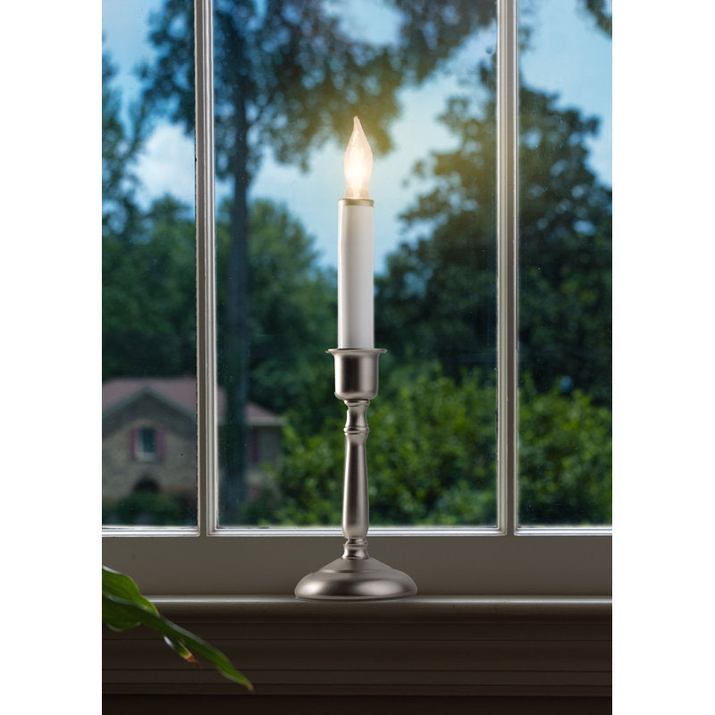 Unscented Flameless Taper Candle with Plastic Holder