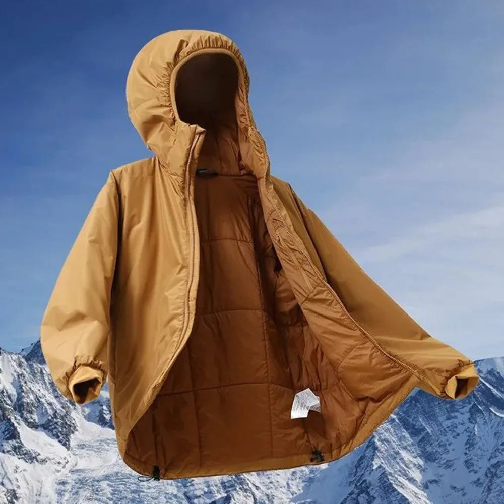 Ultra-warm Lightweight Jacket Men Windproof Hooded Outdoor Sports Coat Male Winter Clothes Warmer Fashion Multi-color Black Blue