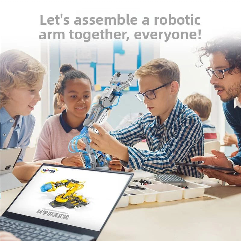 Hydraulic Robotic Arm STEM Kit DIY Assembly Engineering Toy for Kids Child Educational Science Experiment Gifts Puzzle Toy Set