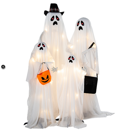 Light-Up Standing Ghost Family Halloween Decorations 62 3/4"