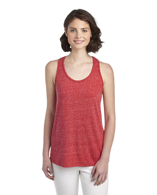 Women's Snow Heather Jersey Racerback Tank Top | USA Decoration