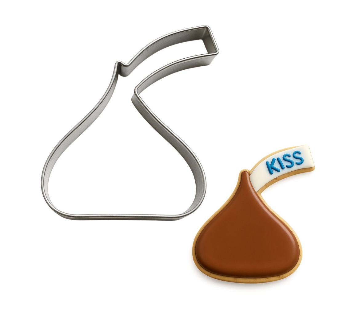 Chocolate Candy Kiss Cookie Cutter 3.5 in B1765