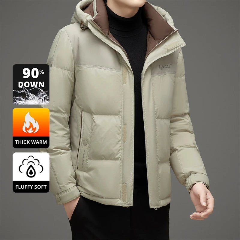 Down Coats Luxury Winter High End 90% White Duck Down Thick Winter New Brand Hooded Casual Fashion Luxury Mens Down Jackets Windbreaker Puffer Coats