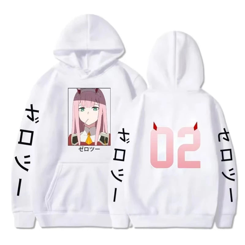 Darling In The Franxx Zero Two New Model Oversized Unisex personality Clothes hoodies sweatshirt Sports Graphic Short Sleeves